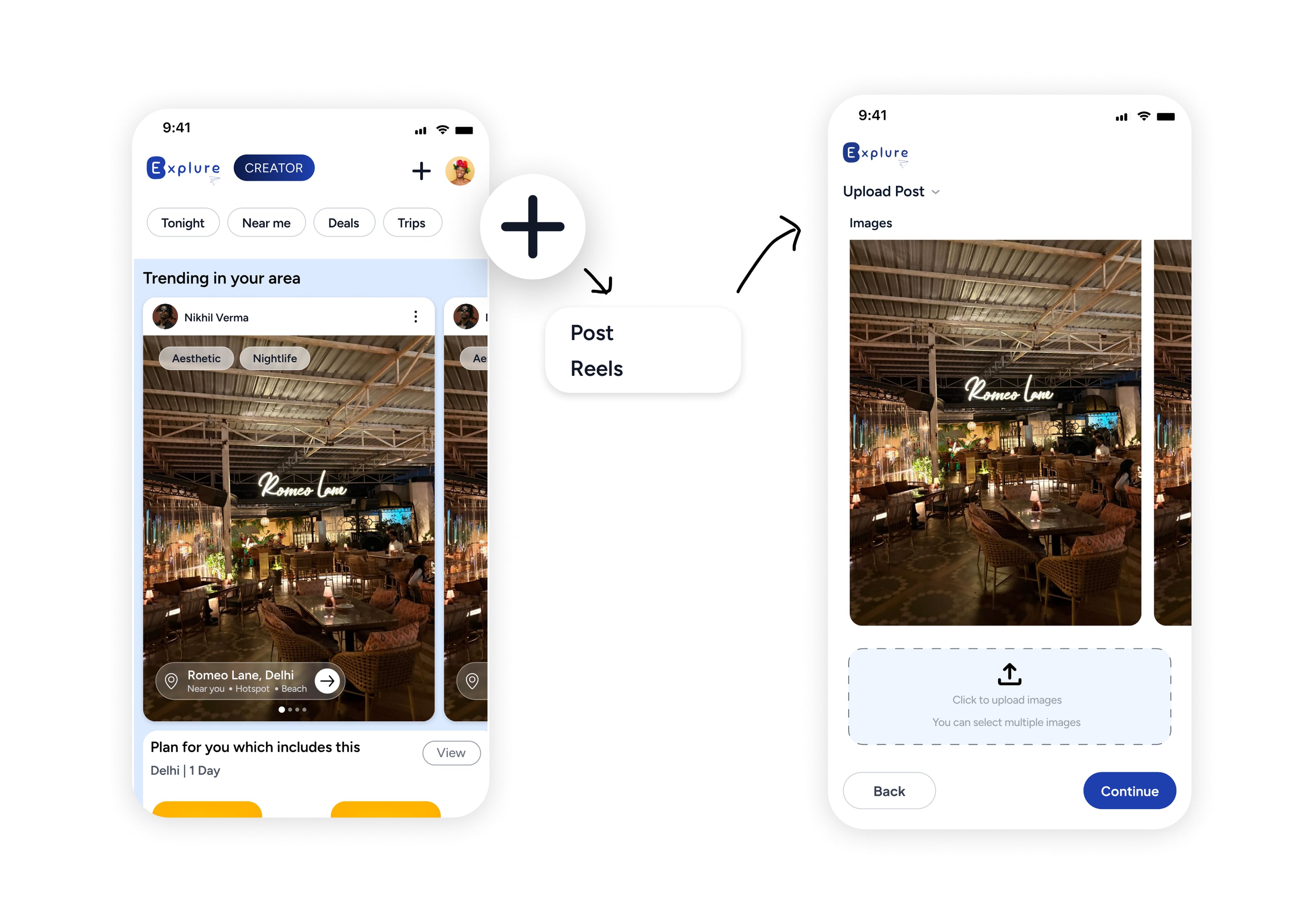 Explure case study — creator upload flow