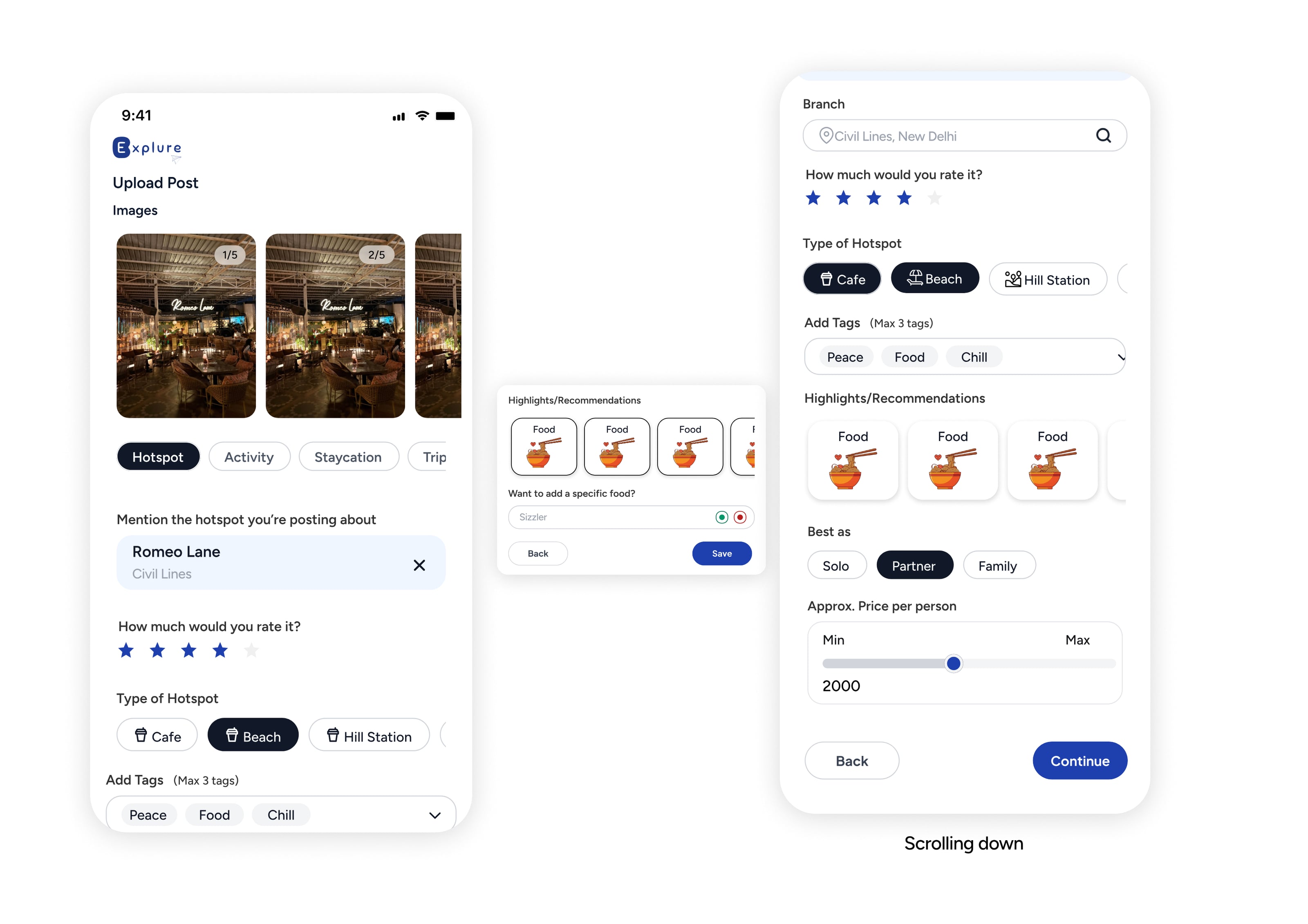 Explure case study — upload post details