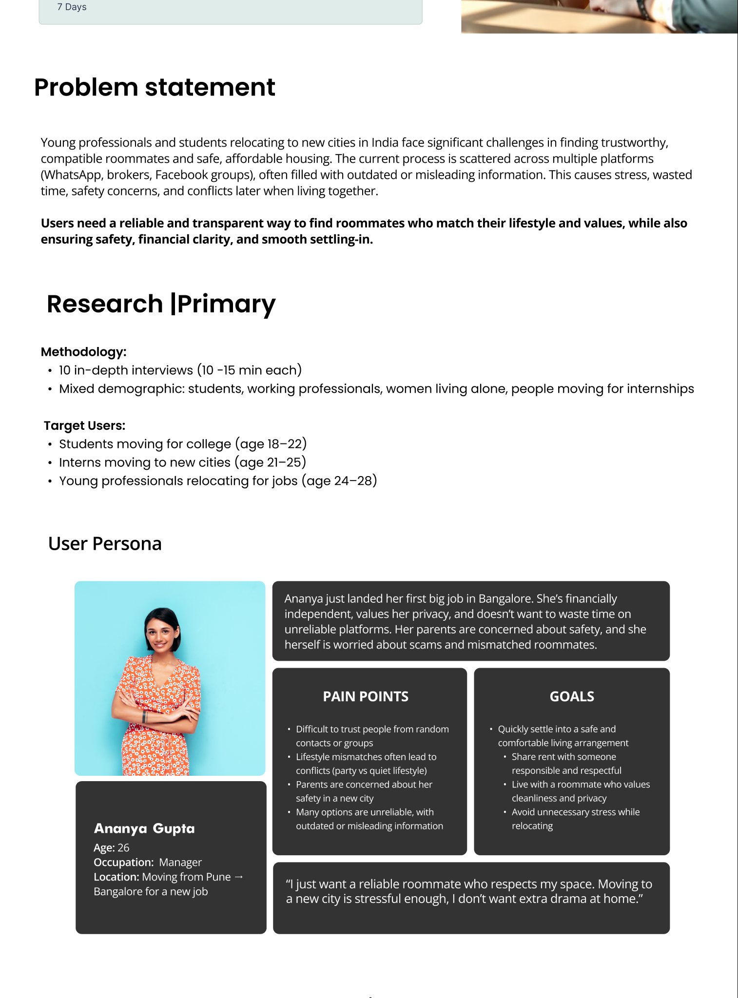 RoomHive case study — problem statement and user research