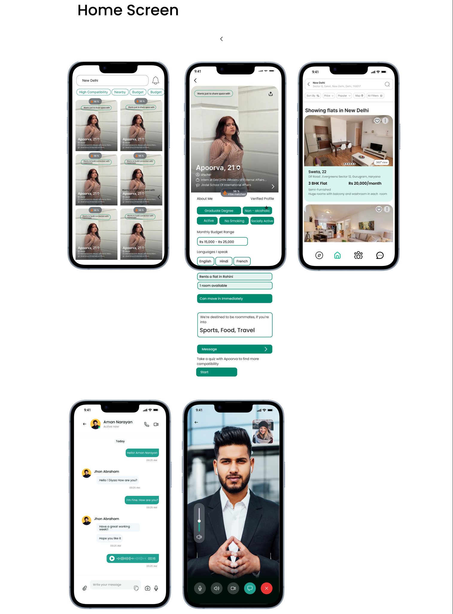 RoomHive case study — home screen and user insights